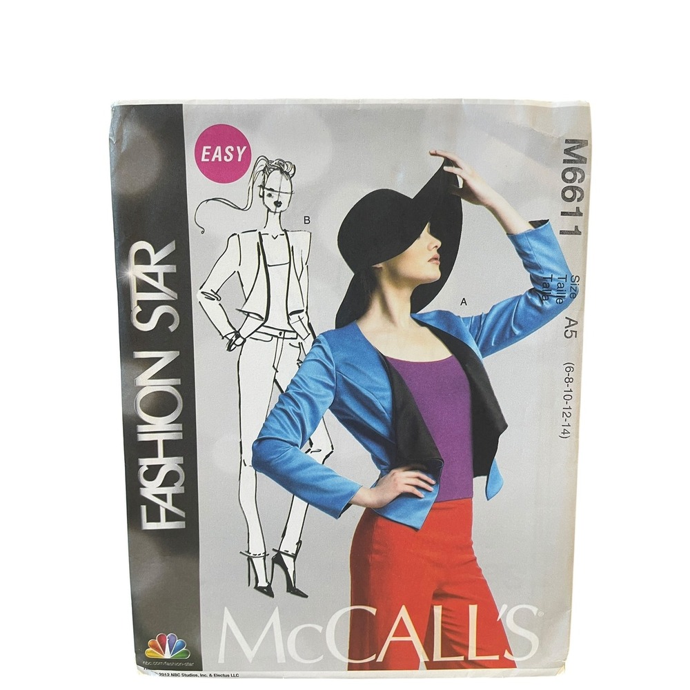 McCALL'S M6611 Misses' Lined Jackets Size 6-14 Fashion Star
